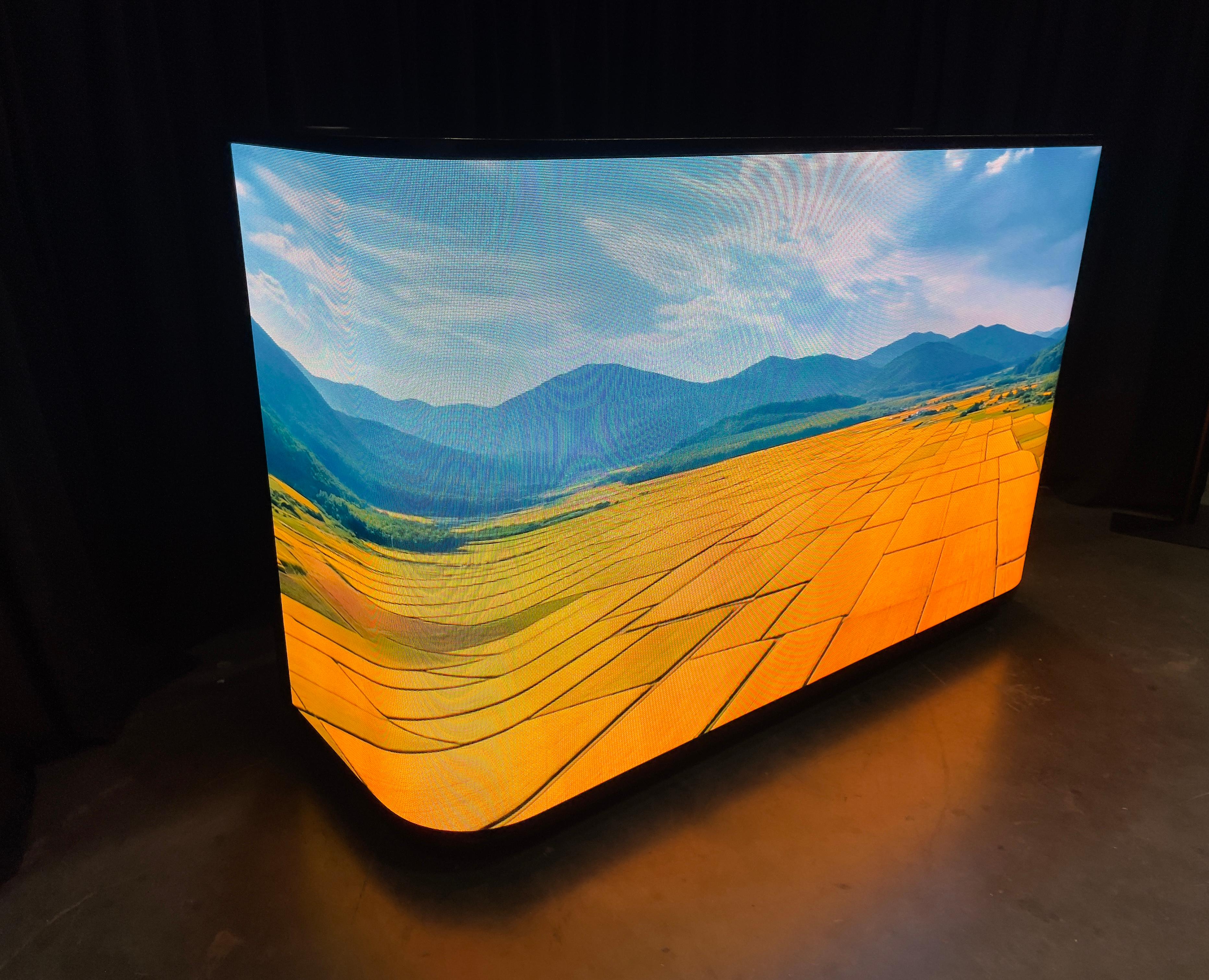 66-inch LED counter at a booth